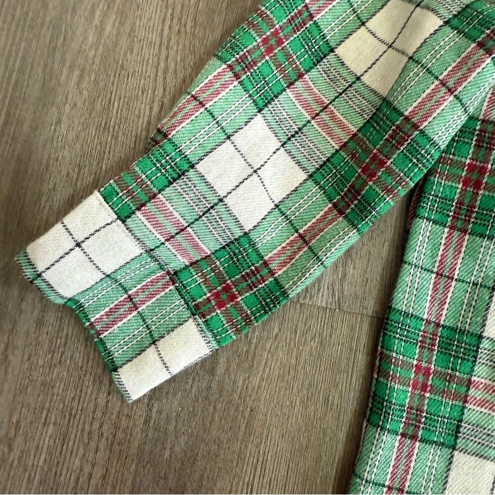 Marie Nicole Green Holiday Plaid Button Down Shirt - Picture 4 of 6